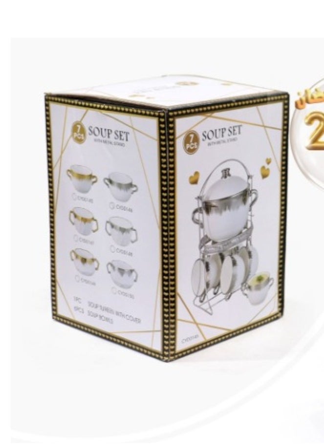 ALSAHAH Ceramic Soup Set (7 Pieces)  - Image 2