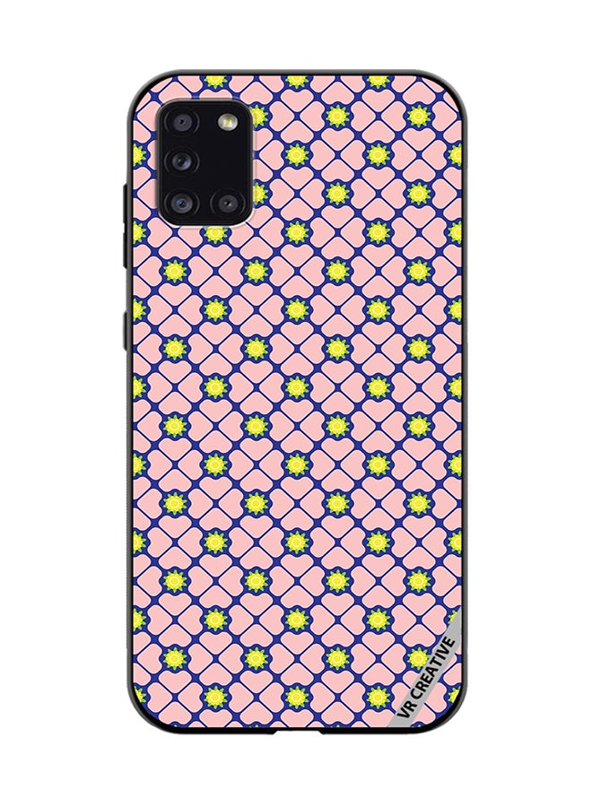 VR CREATIVE Protective Case Cover For Samsung Galaxy A31 Abstract Clover Leaves Geometric Retro Design Multicolour - Image 1