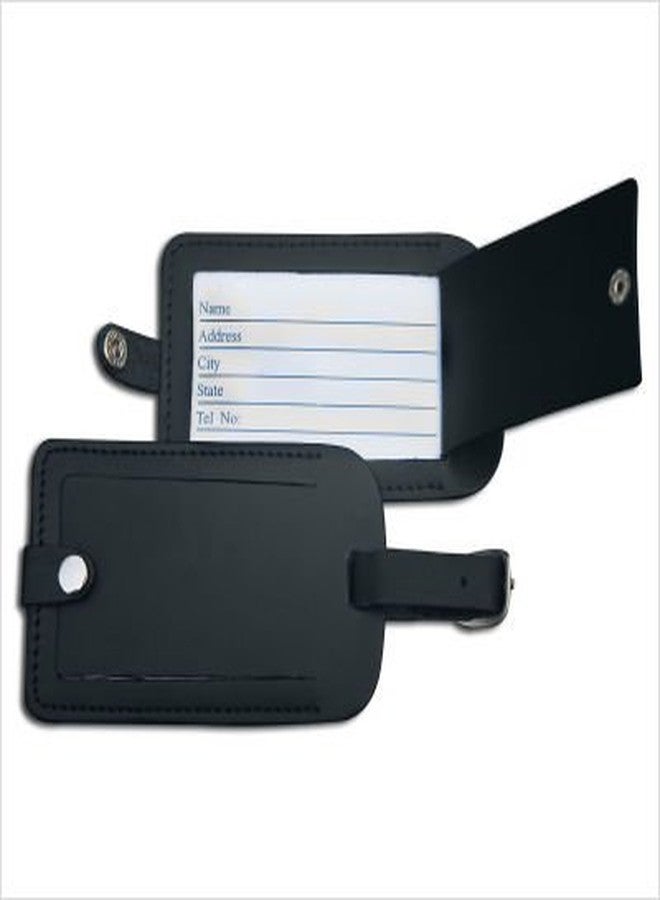 بطاقة أمتعة جلدية من داكاسو، لون أسود كلاسيكي (A1098)