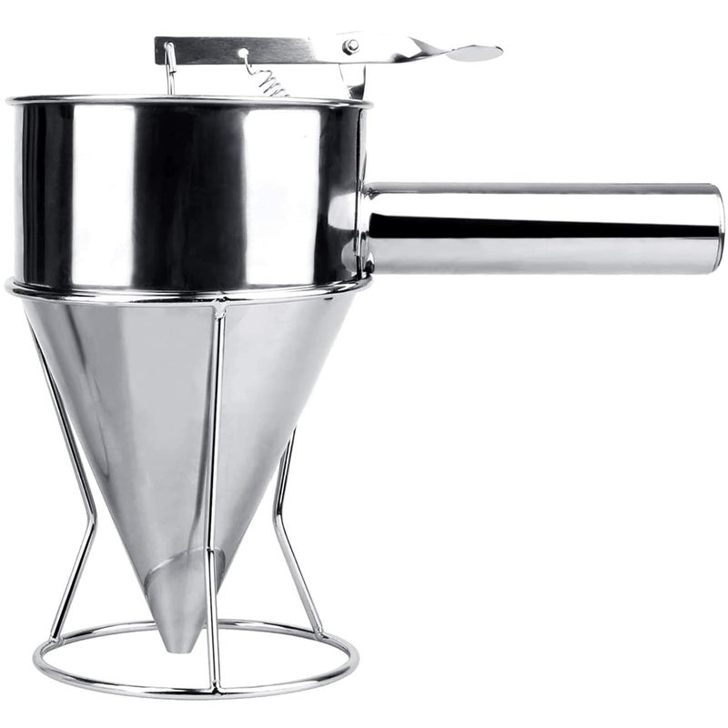 ARUP Pancake Batter Dispenser with Handle Stainless Steel Octopus Ball Funnel I Heavy Duty Baking Tool I Maker for Cupcakes Crepes Muffin Waffles Chocolate balls or Any Baked Goods - Image 1