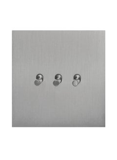 Donmarco 3 Gang 2 Way Switch – Plain Toggle – Stainless Steel Panel, Modern & Durable, Fire-Resistant Electric Switch, 15-Year Warranty, Wall Switch for Home and Office (Brushed Satin Nickel)  - Image 1