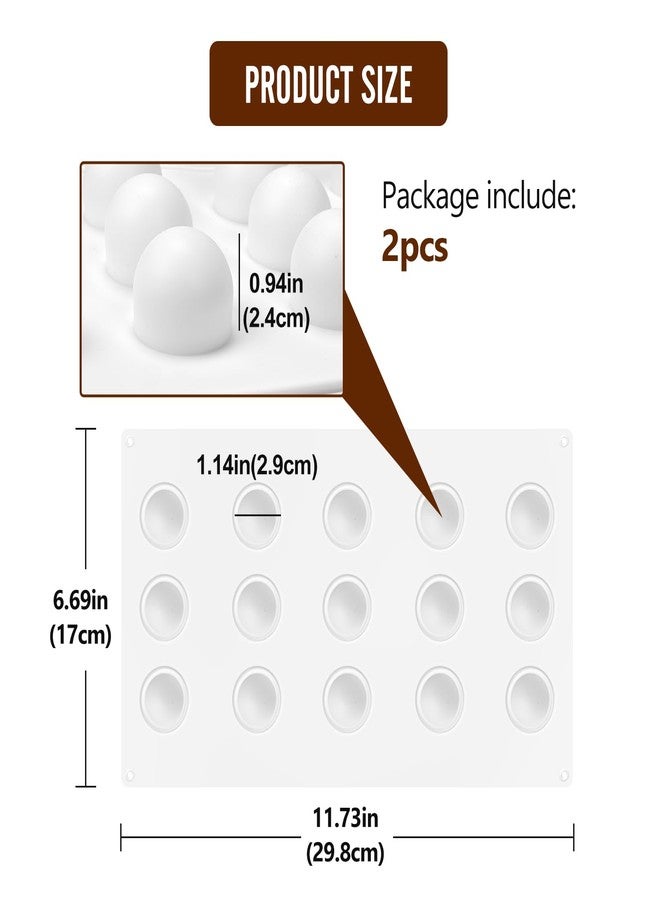 RoseFlower 2pcs Truffle Sphere Silicone Mold, 15-Cavity Silicone Mini Cake Ball Mold, 3D Silicone Baking Mold for Cake Decoration Dessert Mousse Pastry Chocolate Jelly Ice Cream, Round Ball Shape - Image 2