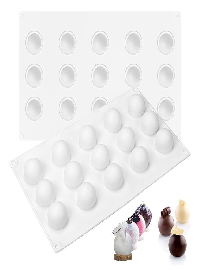 RoseFlower 2pcs Truffle Sphere Silicone Mold, 15-Cavity Silicone Mini Cake Ball Mold, 3D Silicone Baking Mold for Cake Decoration Dessert Mousse Pastry Chocolate Jelly Ice Cream, Round Ball Shape - Image 1
