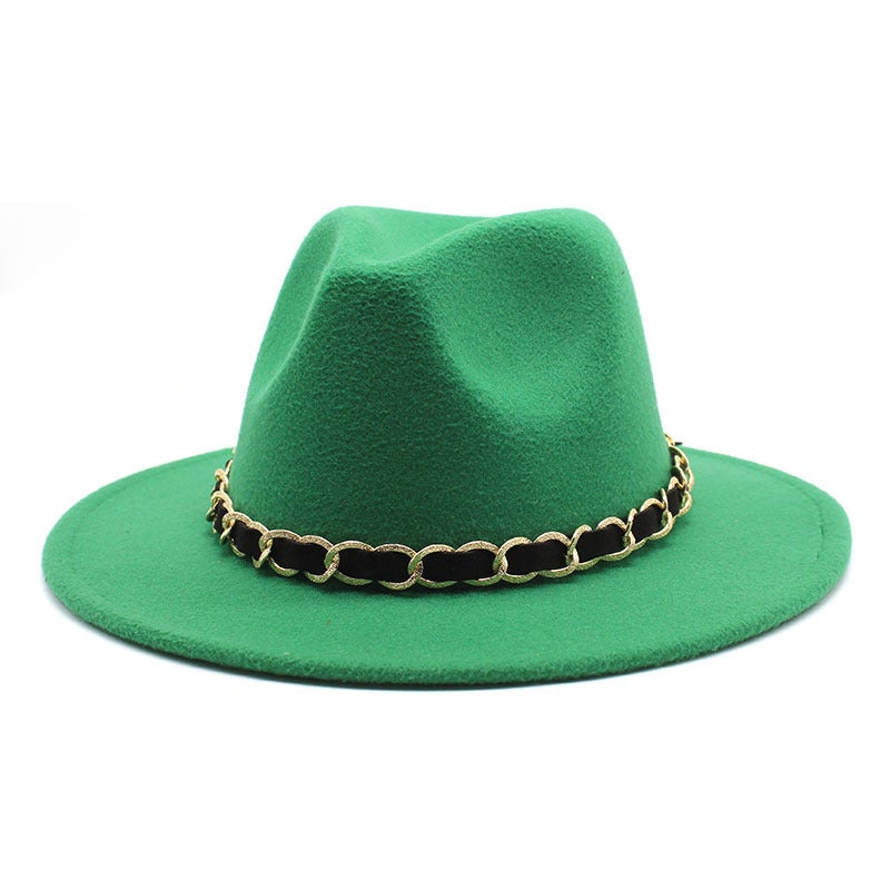 Fedora Hat Unisex British  Large Brim Casual  Hat - Image 1