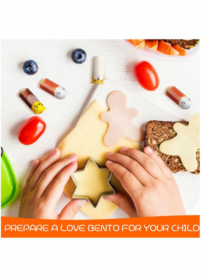Mini Condiment Bottle, Bento Accessories with Dropper Plastic Container, Cute Portable Animal Bottle Suitable for Soy Sauce Sugar Ketchup Salad Dressing (12 Pieces)