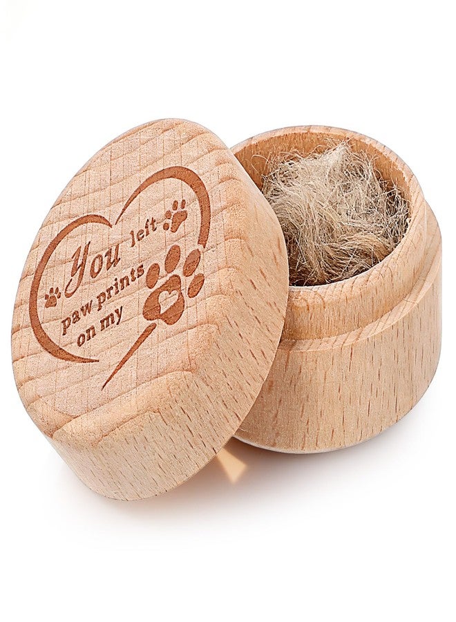 BOHUIZ Dog Memorial Keepsake Box, Wooden Pet Urns Memorial Gifts for Loss of Dog Cat Hair Ashes Engraved Paw Print Remembrance Gift - Image 1