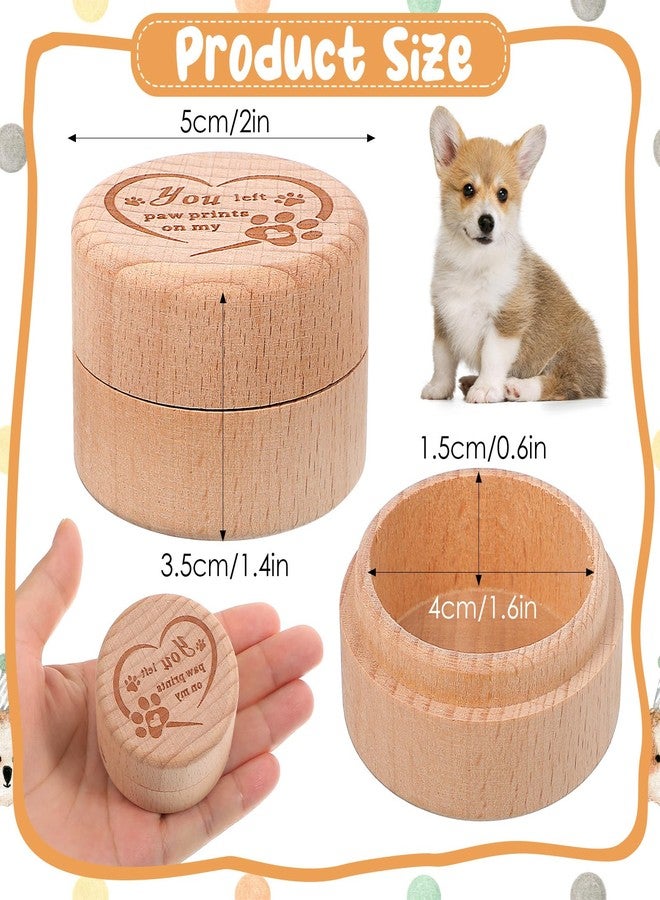 BOHUIZ Dog Memorial Keepsake Box, Wooden Pet Urns Memorial Gifts for Loss of Dog Cat Hair Ashes Engraved Paw Print Remembrance Gift - Image 2