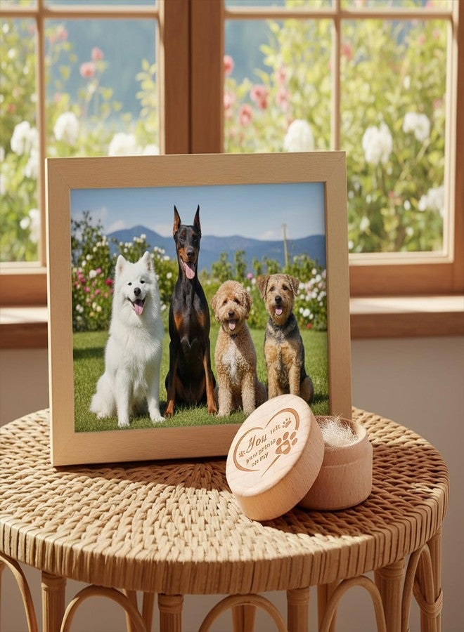 BOHUIZ Dog Memorial Keepsake Box, Wooden Pet Urns Memorial Gifts for Loss of Dog Cat Hair Ashes Engraved Paw Print Remembrance Gift - Image 4