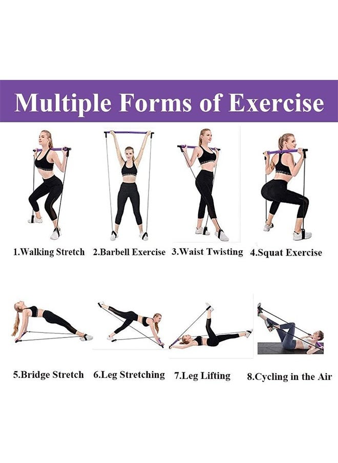 ZCM-HAPPY Portable Pilates Bar Kit with Resistance Bands for Full-Body Toning – Yoga and Pilates Exercise Stick for Home Gym  - Image 5