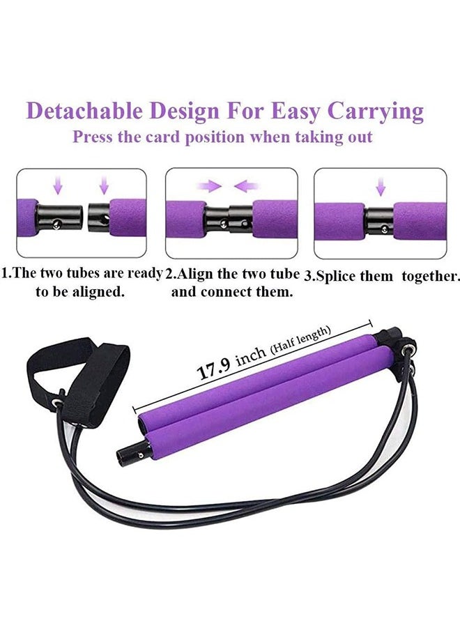 ZCM-HAPPY Portable Pilates Bar Kit with Resistance Bands for Full-Body Toning – Yoga and Pilates Exercise Stick for Home Gym  - Image 2