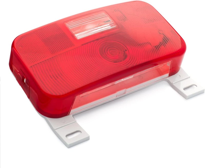 Lumitronics Red Surface Mount Stop/Turn/Tail, License Bracket/Light for RV, Trailer, Camper, 5th Wheel and Motorhomes (White) - Image 1