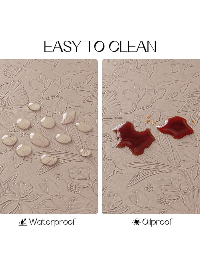 Vparty Set of 4 Heat-Resistant Vinyl Placemats – Waterproof, Oilproof, and Anti-Slip Faux Leather Table Mats, Ideal for Indoor and Outdoor Dining, Easy to Clean and Durable, Perfect for Kitchen or Patio  - Image 3