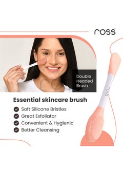 ROSS Ross Silicone Face Mask Applicator & Lip Cleansing Brush Made With Ultra Hygienic Soft Silicone bristle for Gentle Exfoliation (Peach)  - Image 4