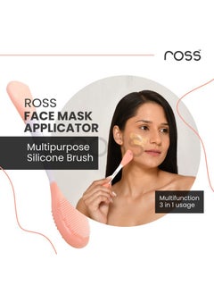 ROSS Ross Silicone Face Mask Applicator & Lip Cleansing Brush Made With Ultra Hygienic Soft Silicone bristle for Gentle Exfoliation (Peach)  - Image 2
