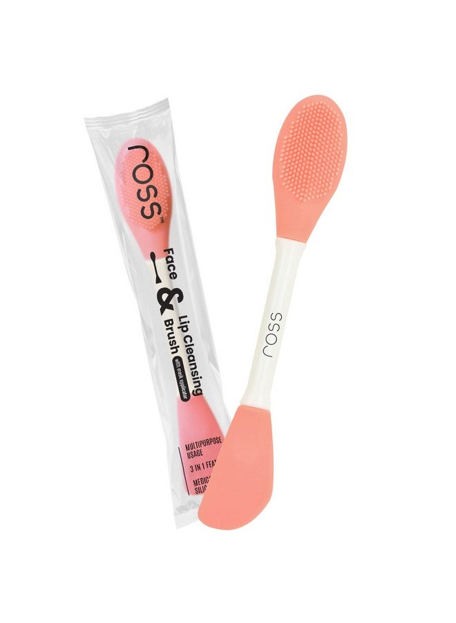 روس فرشاة سيليكون لتطبيق قناع الوجه وتنظيف الشفاه من روس، مصنوعة من شعيرات سيليكون ناعمة فائقة النظافة لتقشير لطيف (لون الخوخ) - Image 1