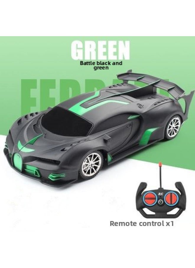 Generic 1:18 Wireless Remote Control Racing Car Speed Drift Charge Electric Light Car Boy Children's Toys Wholesale-Color:Buga [Battle Black And Green] Color Boxed-Proportion:Battery Version (with 5 Ordinary Batteries)  - Image 1