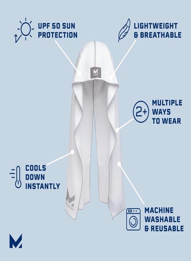 MISSION Cooling Hoodie Towel, Evaporative Cool Technology, Cools Instantly When Wet, UPF 50 Sun Protection, Contours Your Head to Stay in Place, Great for Sports, Fitness, Gym (White) - Image 2
