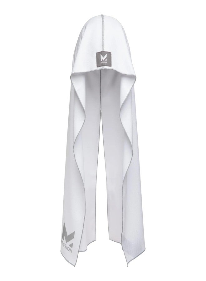 MISSION Cooling Hoodie Towel, Evaporative Cool Technology, Cools Instantly When Wet, UPF 50 Sun Protection, Contours Your Head to Stay in Place, Great for Sports, Fitness, Gym (White) - Image 1