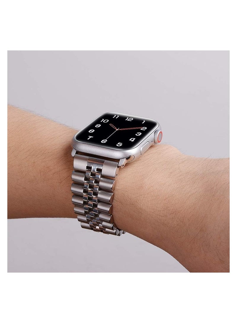 ELTRAZONE Compatible with Apple Watch Band Series 5 44mm 42mm, Stainless Steel iWatch Band with Butterfly Folding Clasp for iWatch Band Series 5/4/3/2/1 - Image 5