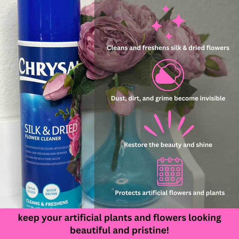 Chrysal Silk & Dried Flowers Cleaner Spray (14.8 oz) - Floral Supplies For Artificial Plants - Flower Arrangements Supplies - Ideal Florist Supplies – Artificial Plant accessories - Silk Plants Cleane - Image 2