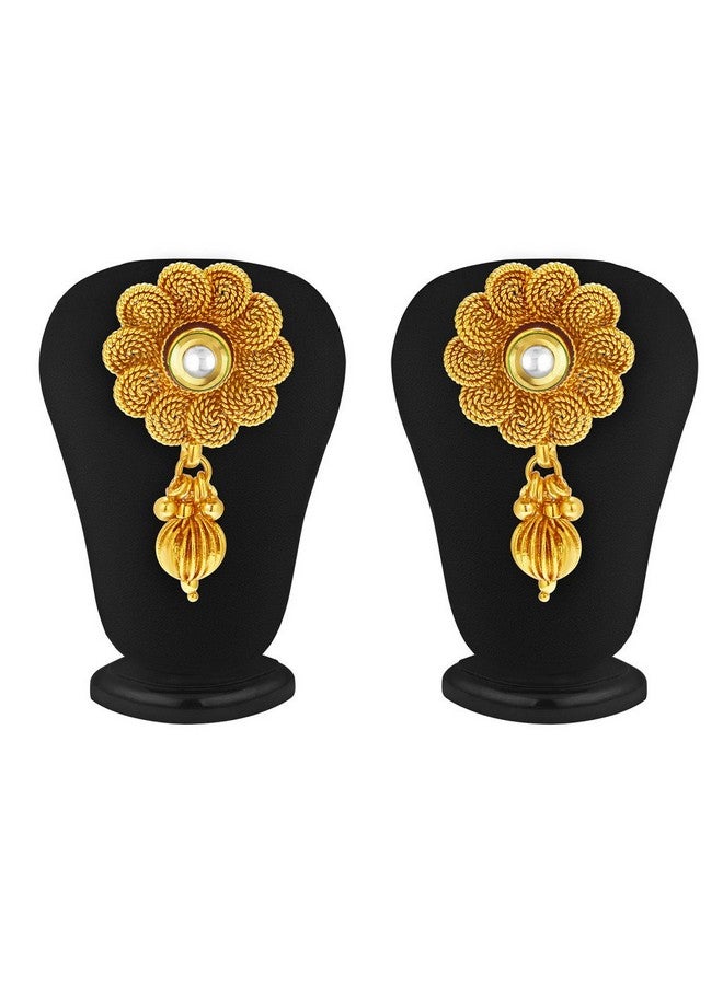 Sukkhi طقم قلادة ذهبية مطلية بتصميم جلابي لافت للنظر للنساء - Image 4