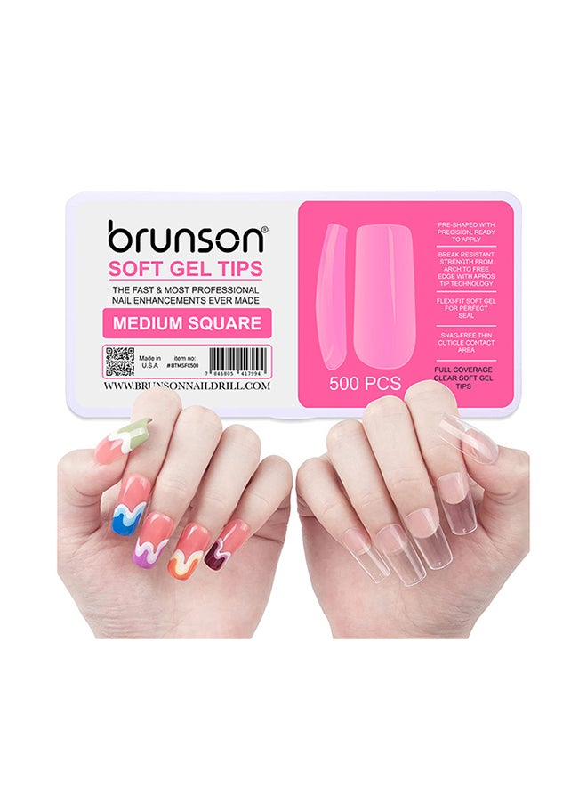 brunson False Nail Tips Soft Gel Extension Soak Off 550 Pieces BTMSFC500  - Image 1