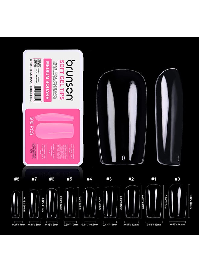 brunson False Nail Tips Soft Gel Extension Soak Off 550 Pieces BTMSFC500  - Image 4