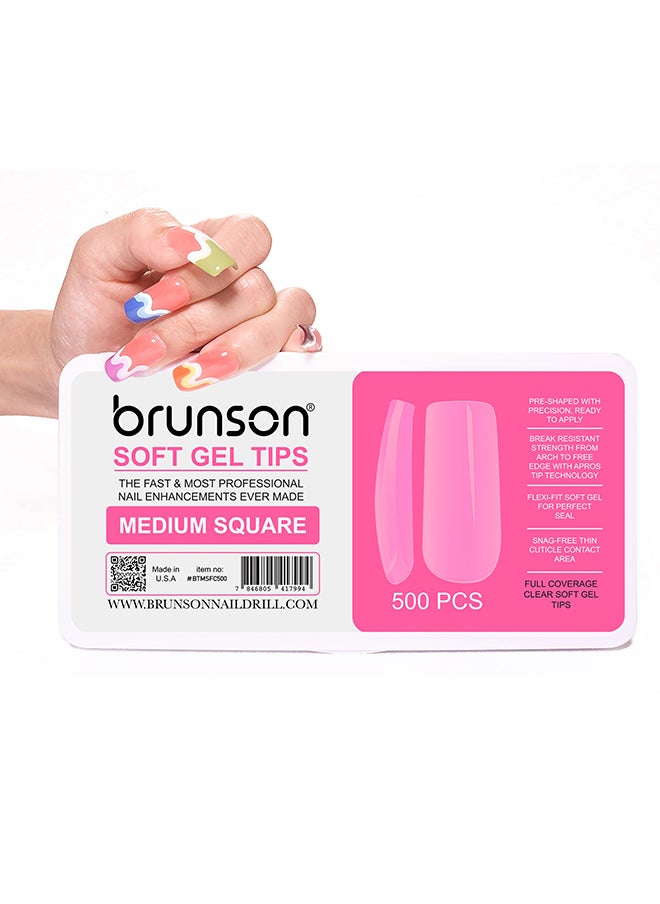 brunson False Nail Tips Soft Gel Extension Soak Off 550 Pieces BTMSFC500  - Image 2