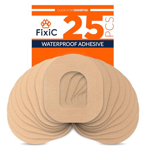 Fixic 25 Pack Adhesive Patches Perfect for Omnipod The Best Waterproof Adhesive Covers for Omnipod Sensors PreCut Back Paper Long Fixation for Your Sensor Tan - Image 2
