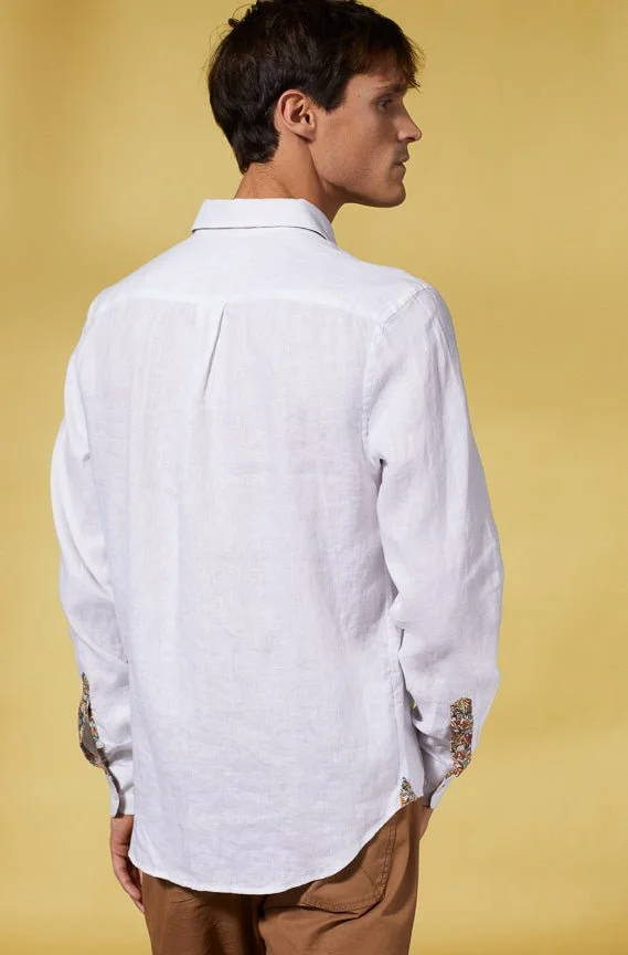 Vicomte A. Clay White Slim Linen Shirt
