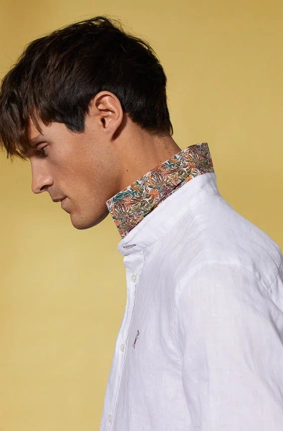 Vicomte A. Clay White Slim Linen Shirt