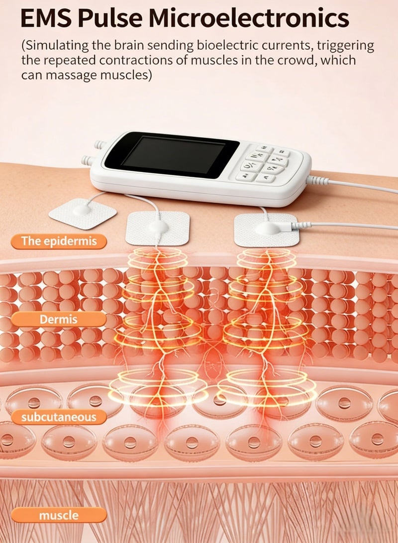 4-in-1 TENS EMS Massage Device | 37 Modes | Muscle Stimulator for Pain Relief & Recovery | Rechargeable Electric Pulse Massager with DIY Mode - Image 2