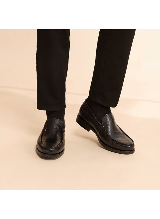 Satchi Men's Shoes, Cowhide Leather Men's Dress Shoes, Massage Derby Shoes, Business Casual Shoes, 212482228z, Black, Size 39 - Image 2