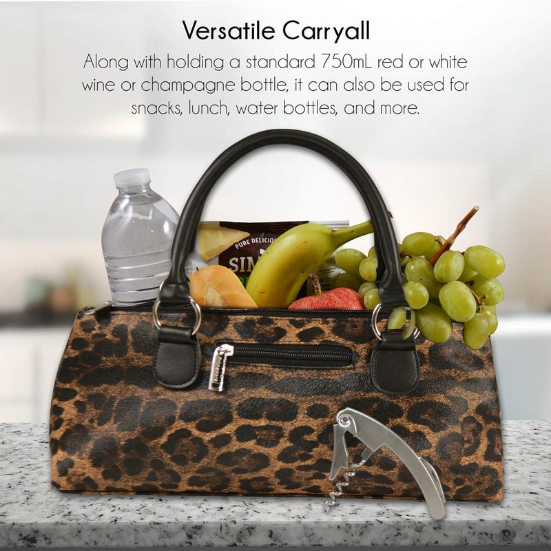 Primeware Wine Clutch Bag (Thermal Insulated) Trendy Women’s Carry Tote | Holds Red & White 750mL Bottles | Trendy Fashion | Incl. Portable Waiter-Style Corkscrew (Cougar) - Image 5