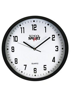 School Smart Ssg0001 Wall Clock 13 " White Face Black Frame  - Image 2