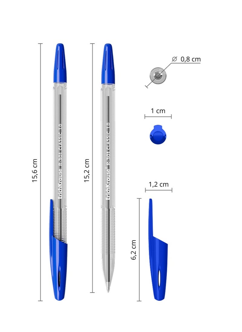 ErichKrause - مجموعة من 4 أقلام حبر جاف R-301 Stick Classic 1.0، لون الحبر: أزرق، أسود، أحمر، أخضر (في كيس بلاستيكي) - Image 1