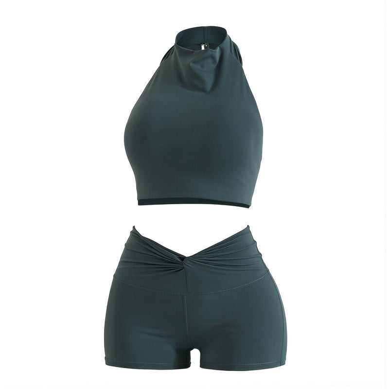 High Neck Sports Bra Halter Padded for Yoga Gym Running Daily Casual Wear - Image 1