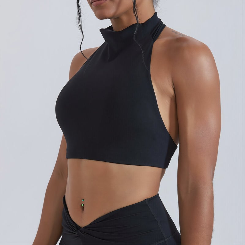 High Neck Sports Bra Halter Padded for Yoga Gym Running Daily Casual Wear - Image 5