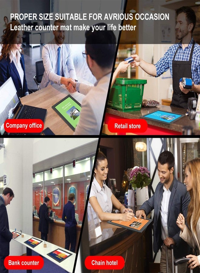 WFD.L Retail Advertisement Counter Mat for 8.5 x11 Inch, Superior Quality Signature Pad, Durable Non-Skid Countertop Sign Holder, Customizable Writing Pad for Credit Card Transactions for Bank(3 Packs) - Image 2