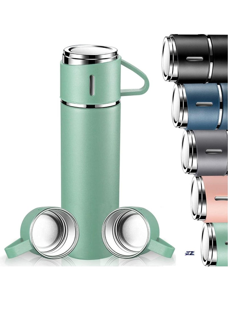 ELTRAZONE NEW Vacuum Insulated Flask 500ml/17.6oz Stainless Steel Thermo-Bottle with Cup for Coffee, Water, Hot & Cold Drinks – Green  - Image 1