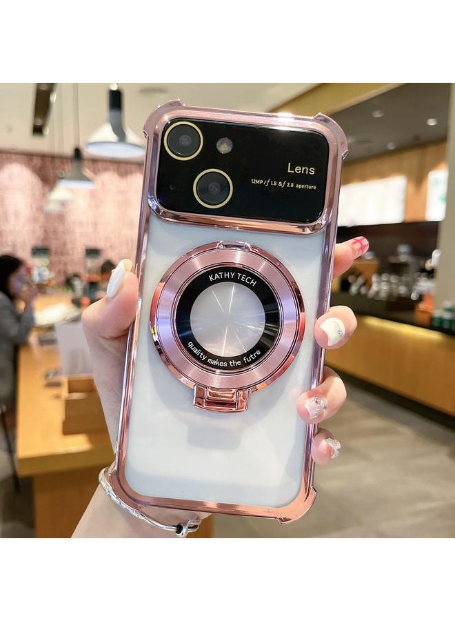 Case For iPhone 14 Plus MagSafe Holder Shockproof TPU Phone Case with Lens Film