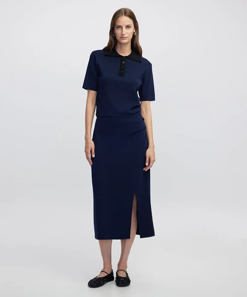 Ipekyol Contrast Collar Knit Top