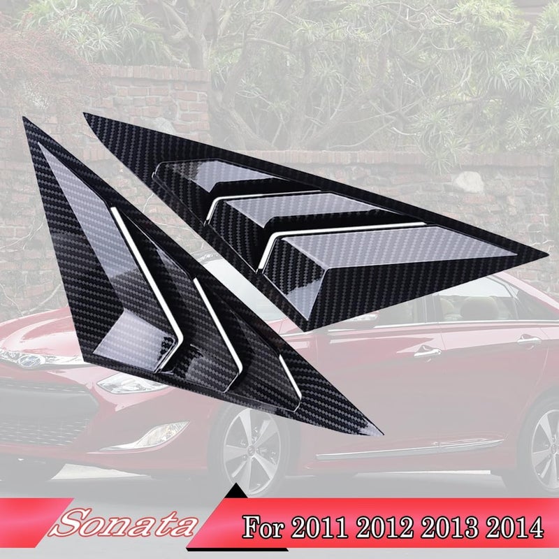 MUXEE 2Pcs Rear Side Window Louvers for Hyundai Sonata 2011-2014 - ABS Carbon Fiber Accessories - Image 2