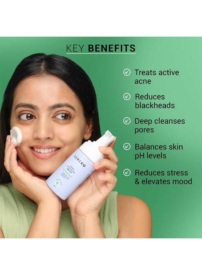 SEREKO Pore Clearing Wash with 1% Salicylic & Lactic Acid | Sulfate-Free Foaming Cleanser for Oily, Acne-Prone Skin | Deep Cleansing, Sebum Control & Gentle Exfoliation,Sulfate-Free – 100ml - Image 4