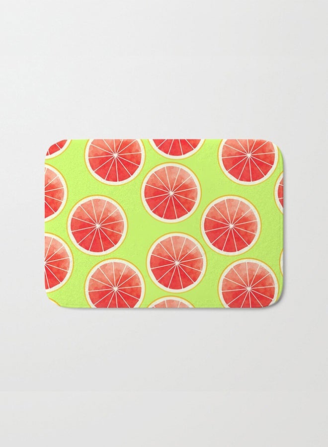 NIBEMINENT Lemon Slice Printed Anti-Skid Doormat Green/Red/White 40 x 60cm