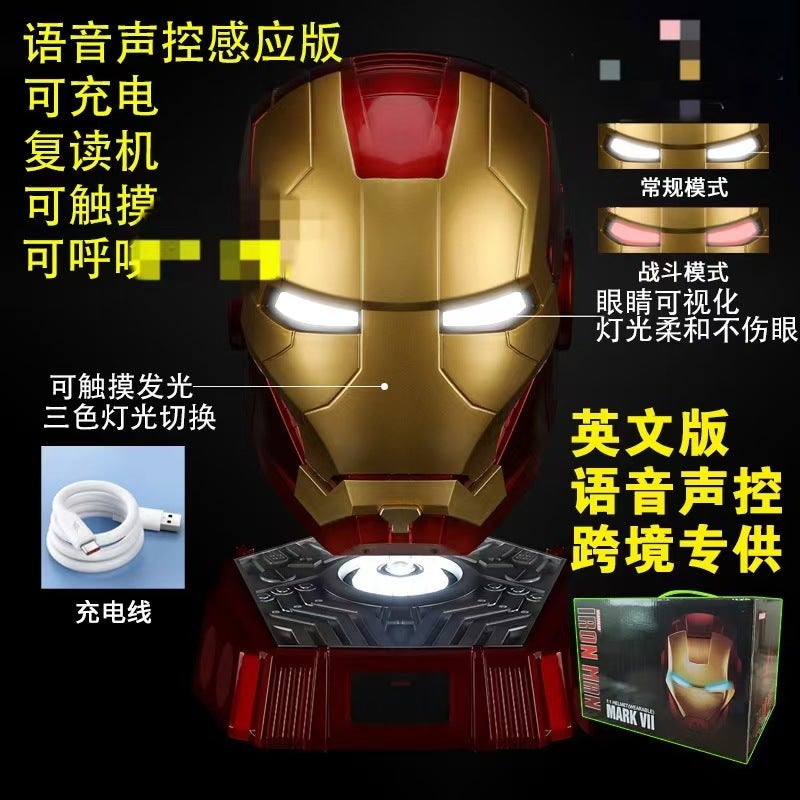 Voice Control Glowing Iron Man Helmet Halloween Cosplay Mask - Image 2