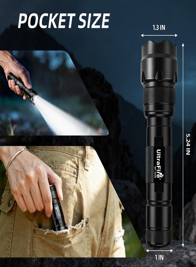 ULTRAFIRE WF-502B Tactical Flashlight with Holster, Single Mode 1000 Lumens LED Flashlight with Duty Belt Holster, Bright Small Flash Light - Image 5