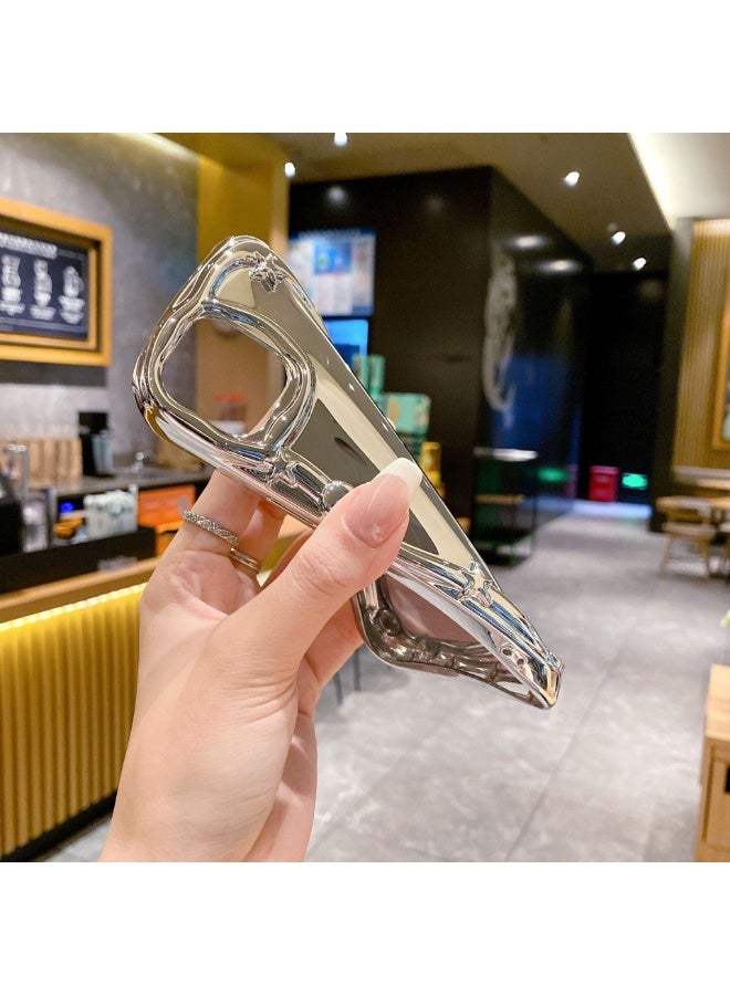 NIBEMINENT Irregular Electroplated Mirror Protective TPU Case Cover For iPhone 14 Pro - Image 2