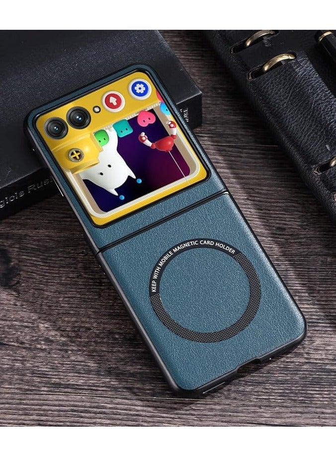 general Case for Motorola Razr 50 Ultra (2024),Frosted Shockproof Anti-fingerprint Phone Case,PU Leather Magnetic Ultra-Thin Protective Cover for Moto Razr 50 Ultra