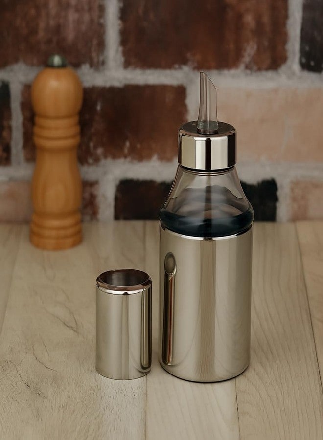 SmartMaison - Stainless Steel Nozzle Small Oil Dispenser and Container | Vinegar Bottle | Olive Oil Pourer | Oil Can, 350ML, Pack of 1 - Image 4